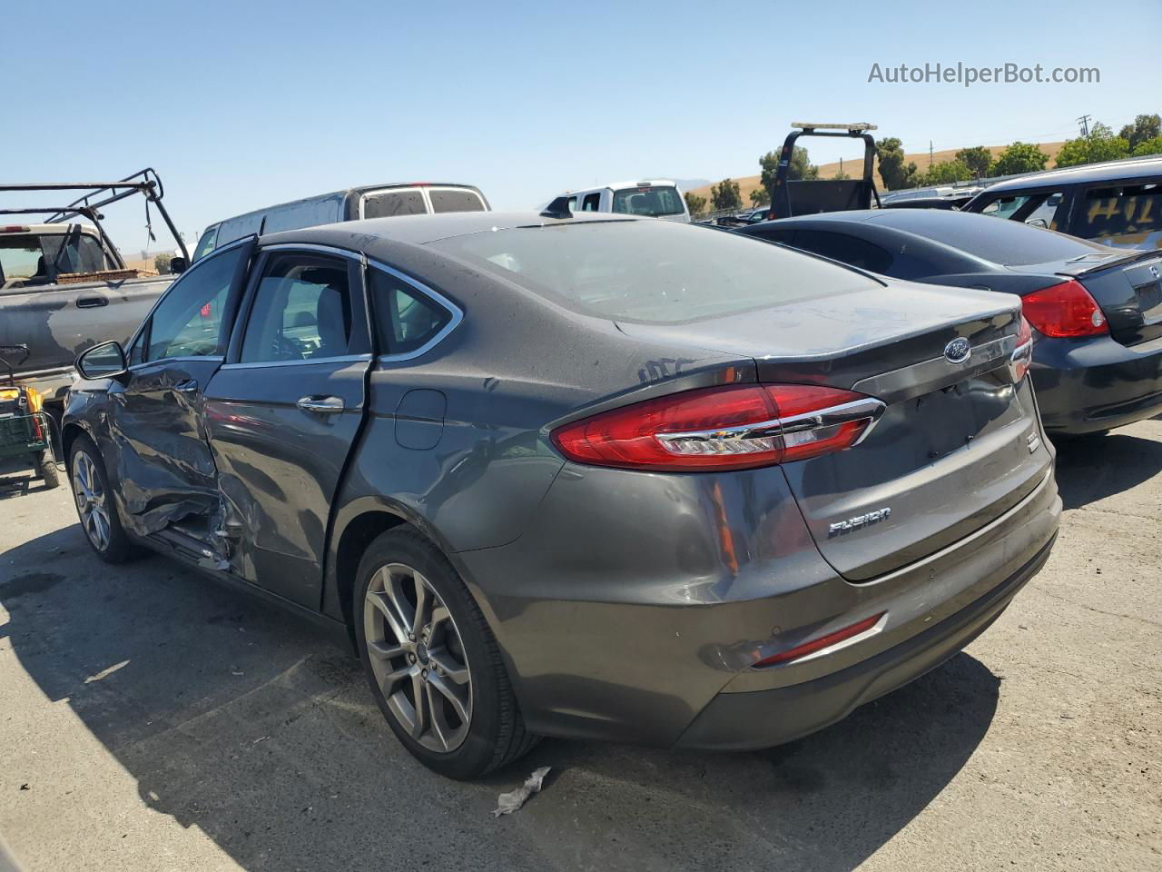 2019 Ford Fusion Sel Серый vin: 3FA6P0CDXKR180259