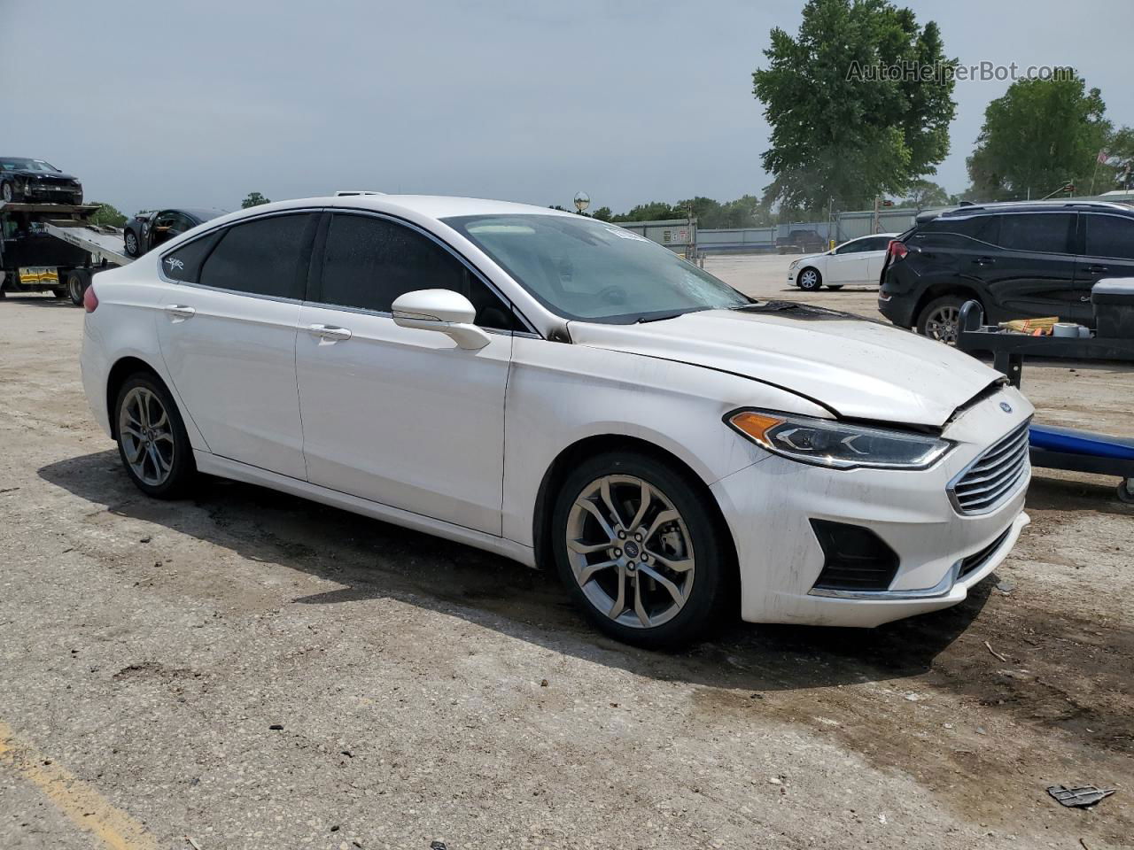 2019 Ford Fusion Sel White vin: 3FA6P0CDXKR231968