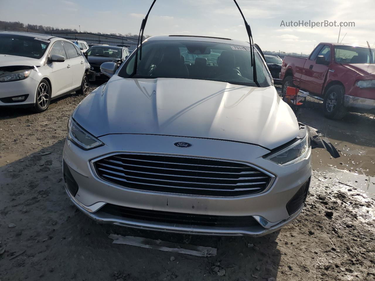 2019 Ford Fusion Sel Silver vin: 3FA6P0CDXKR270639