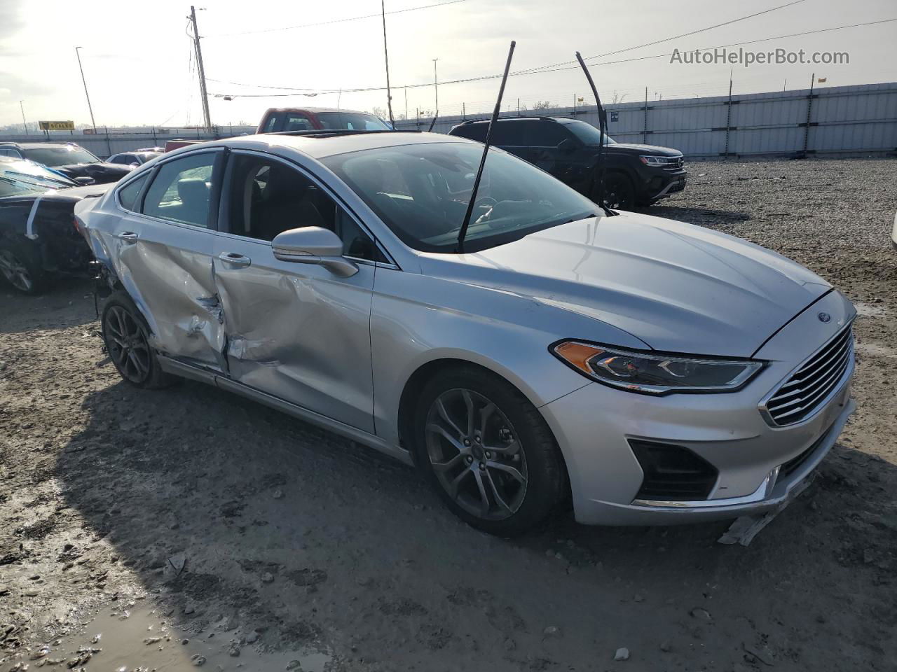 2019 Ford Fusion Sel Silver vin: 3FA6P0CDXKR270639