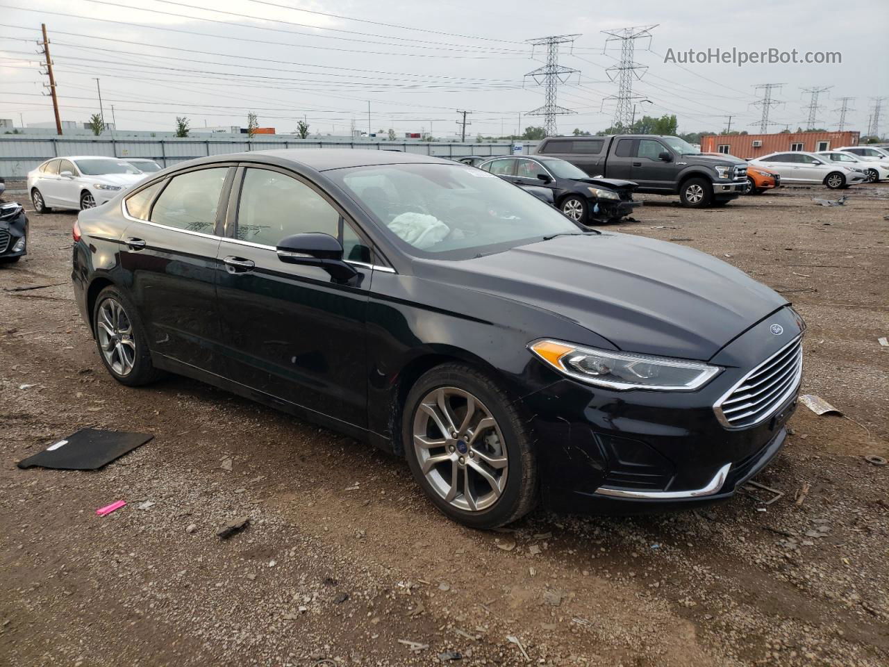 2020 Ford Fusion Sel Black vin: 3FA6P0CDXLR179629