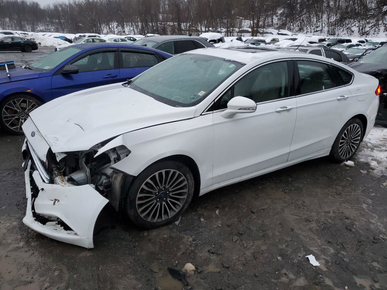 2018 Ford Fusion Titanium/platinum White vin: 3FA6P0D90JR138997