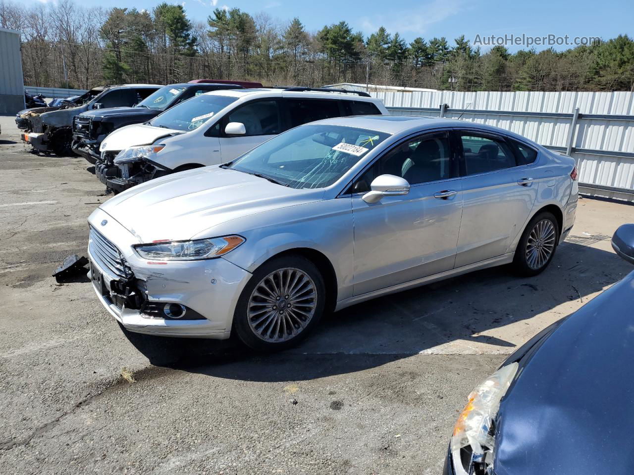 2013 Ford Fusion Titanium Silver vin: 3FA6P0D91DR100859