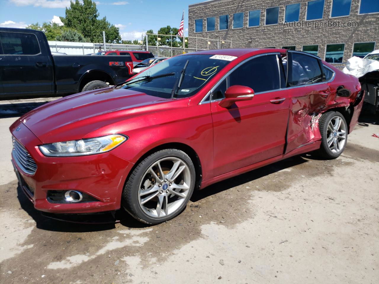 2013 Ford Fusion Titanium Красный vin: 3FA6P0D91DR202615