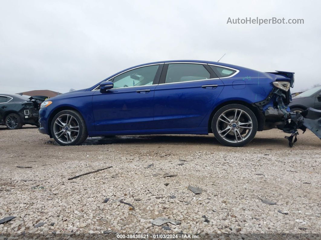 2016 Ford Fusion Titanium Синий vin: 3FA6P0D91GR244576