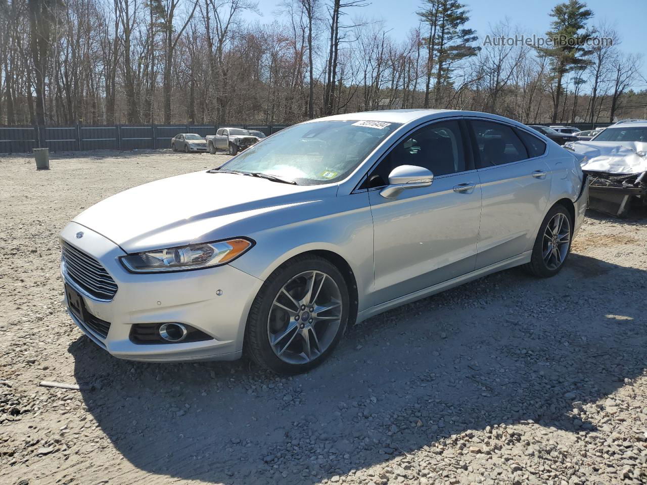 2013 Ford Fusion Titanium Silver vin: 3FA6P0D92DR166501