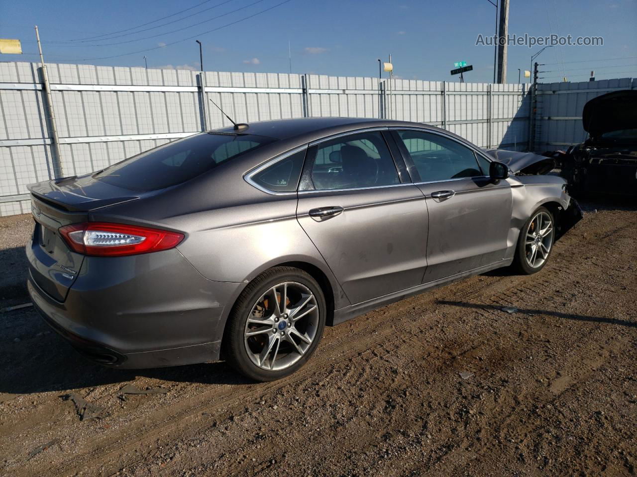 2013 Ford Fusion Titanium Серый vin: 3FA6P0D92DR273337