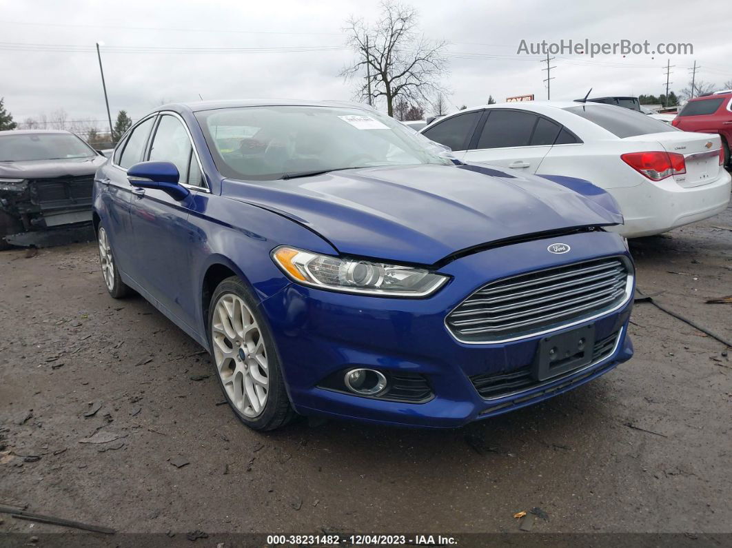 2014 Ford Fusion Titanium Синий vin: 3FA6P0D92ER396413