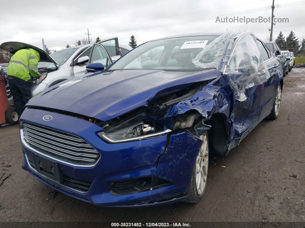 2014 Ford Fusion Titanium Синий vin: 3FA6P0D92ER396413