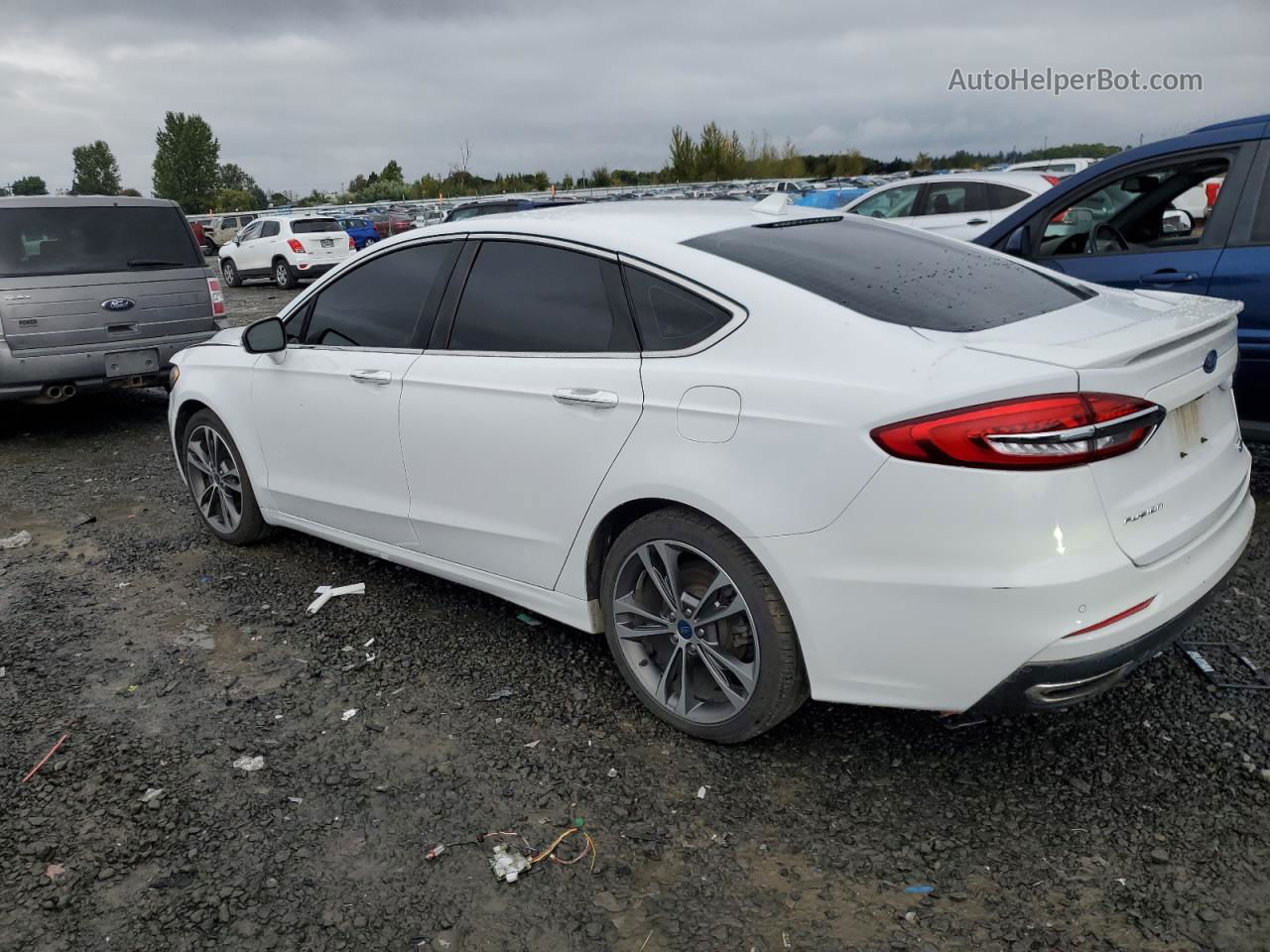 2019 Ford Fusion Titanium White vin: 3FA6P0D93KR223043