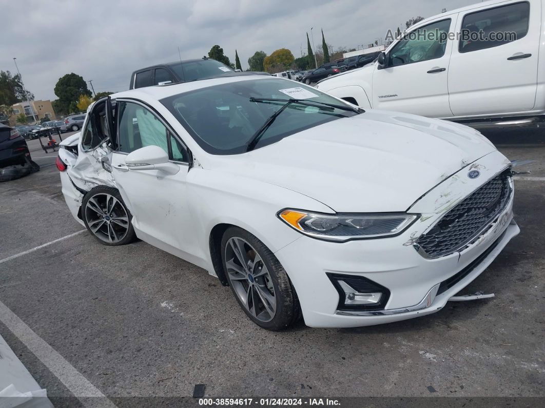 2019 Ford Fusion Titanium White vin: 3FA6P0D93KR242885