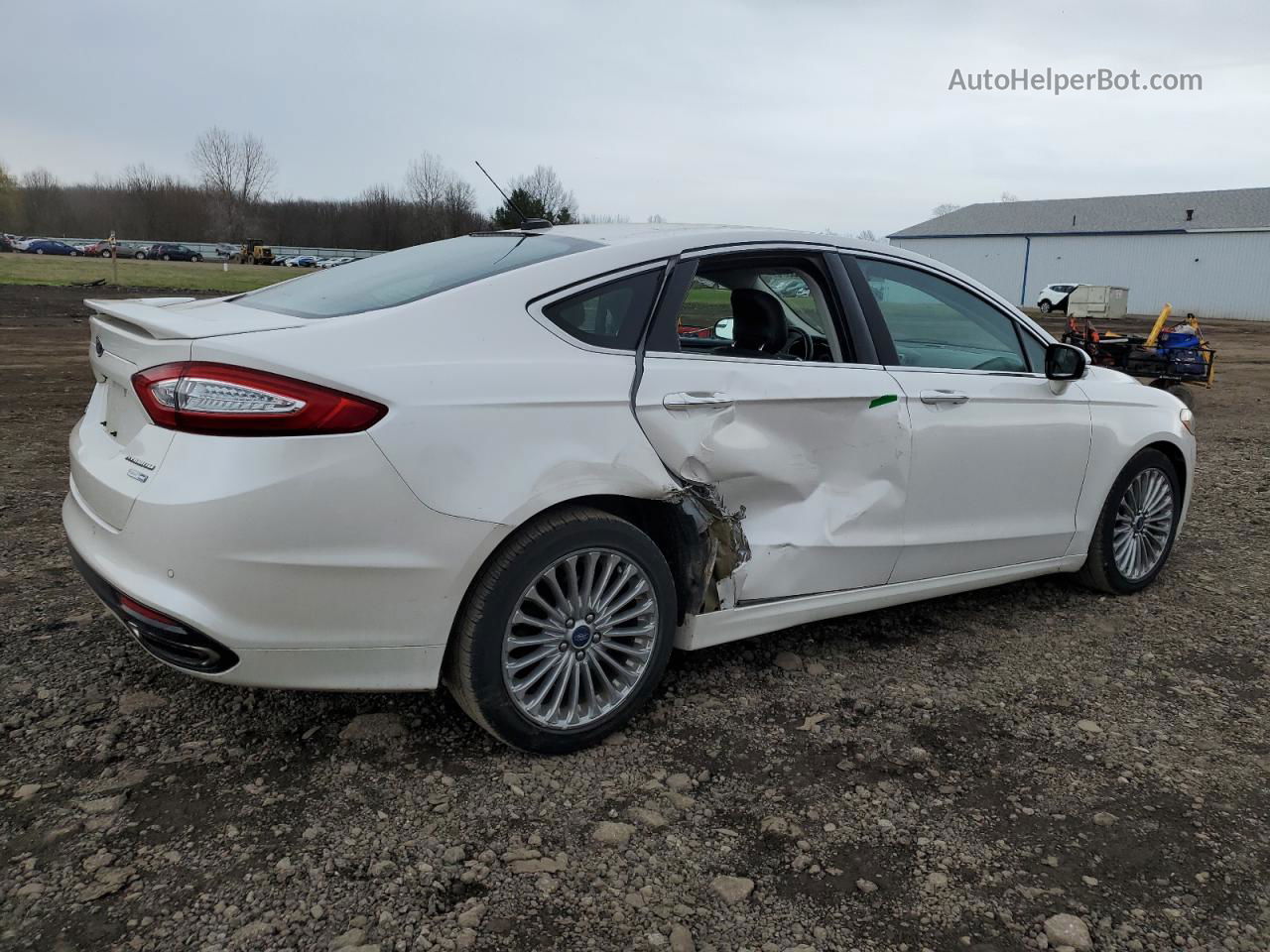 2014 Ford Fusion Titanium White vin: 3FA6P0D94ER297351