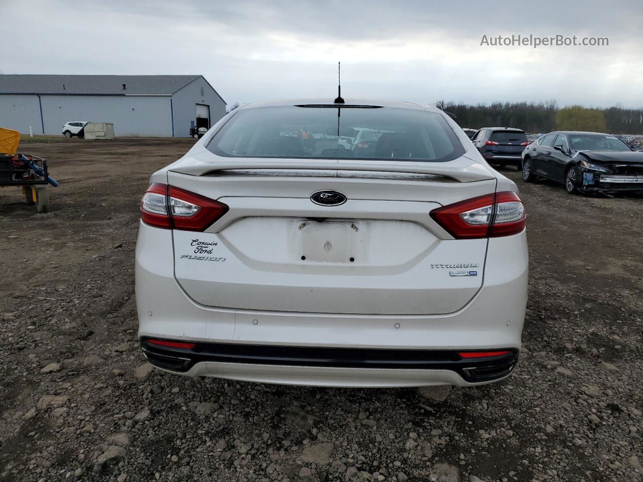 2014 Ford Fusion Titanium White vin: 3FA6P0D94ER297351