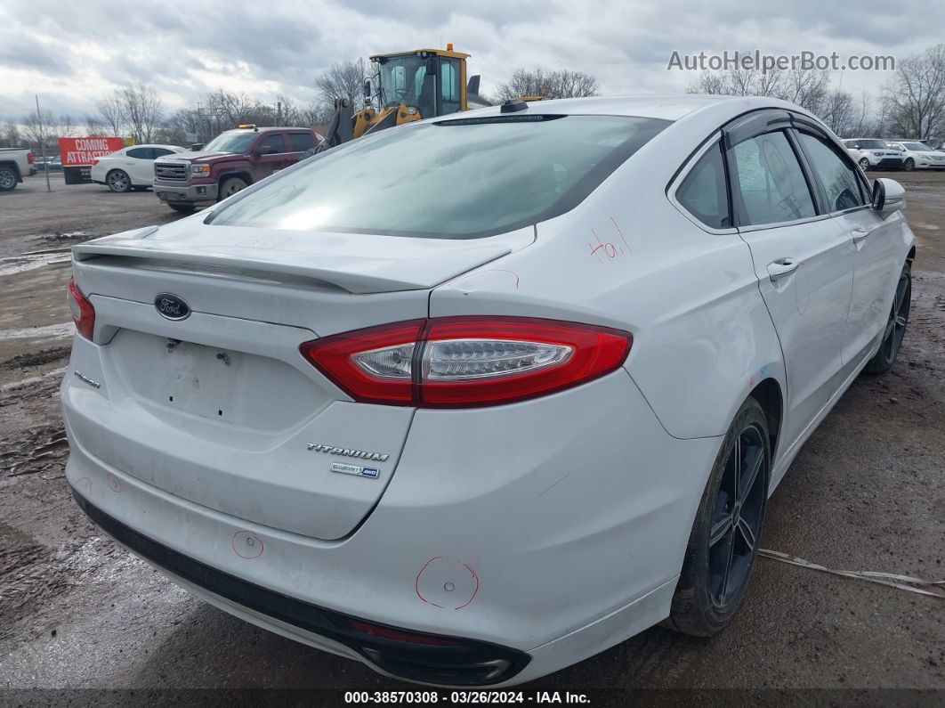 2015 Ford Fusion Titanium White vin: 3FA6P0D94FR116573