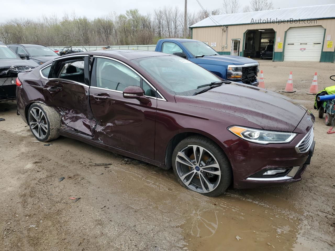 2017 Ford Fusion Titanium Burgundy vin: 3FA6P0D94HR361179