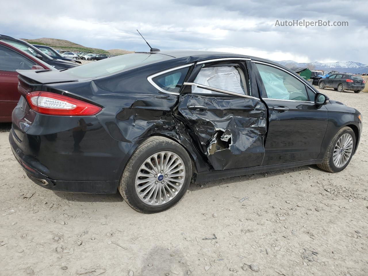 2014 Ford Fusion Titanium Черный vin: 3FA6P0D95ER391691