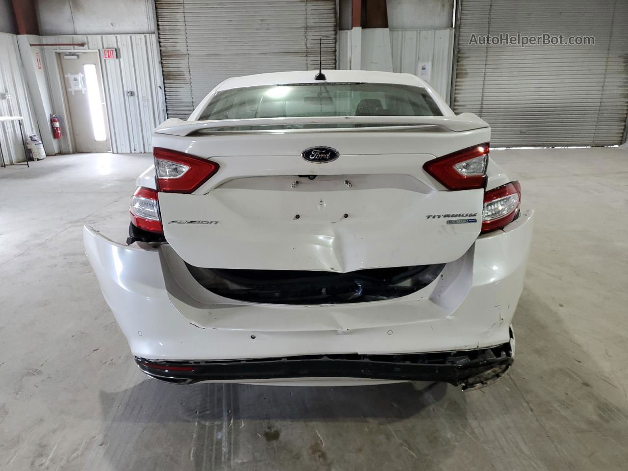 2015 Ford Fusion Titanium White vin: 3FA6P0D95FR308536