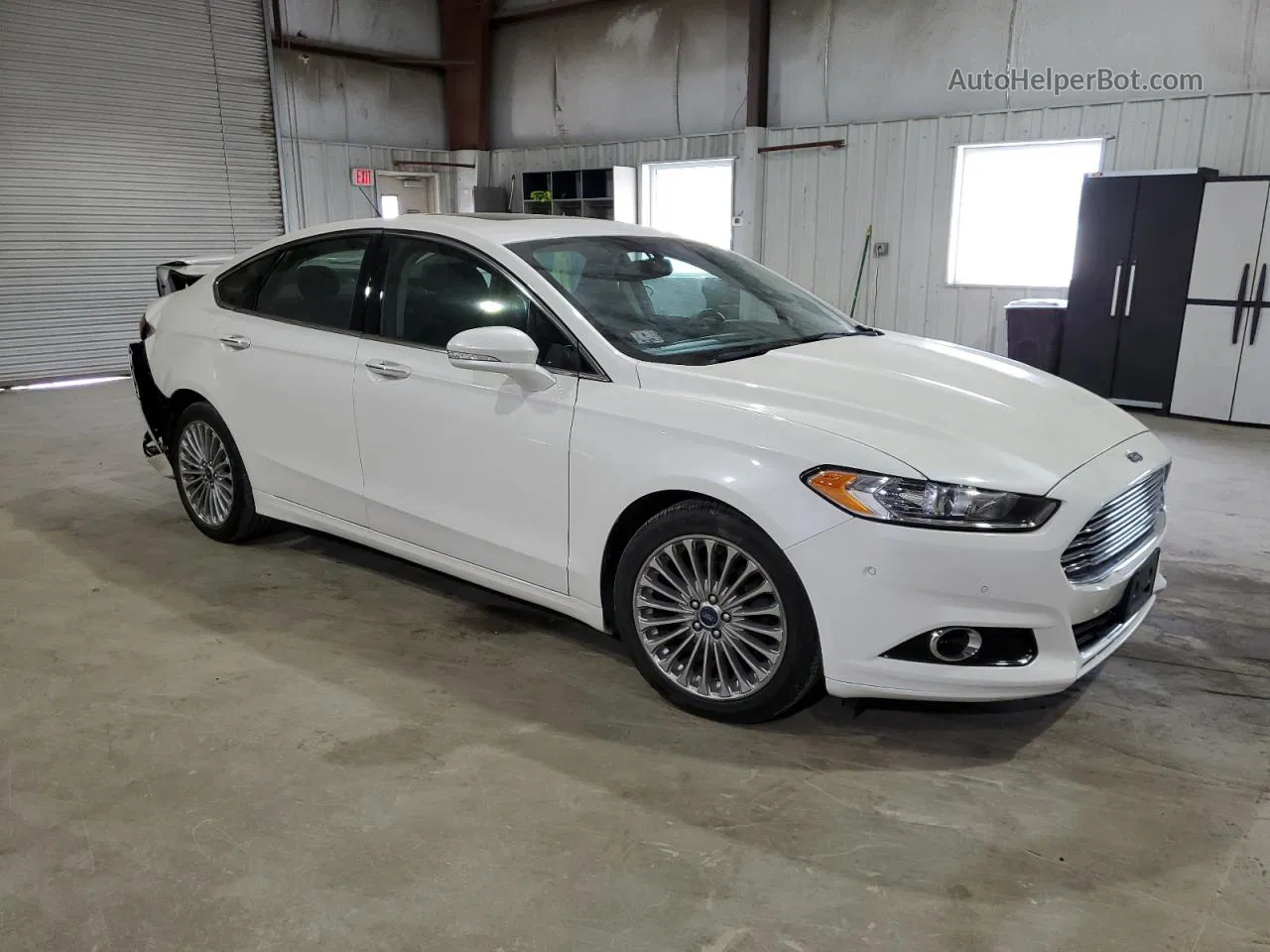 2015 Ford Fusion Titanium White vin: 3FA6P0D95FR308536