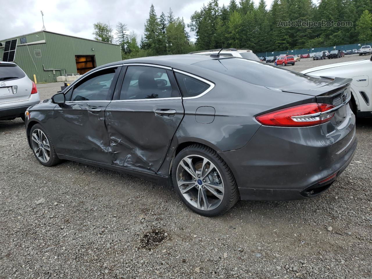 2017 Ford Fusion Titanium Серый vin: 3FA6P0D95HR110932