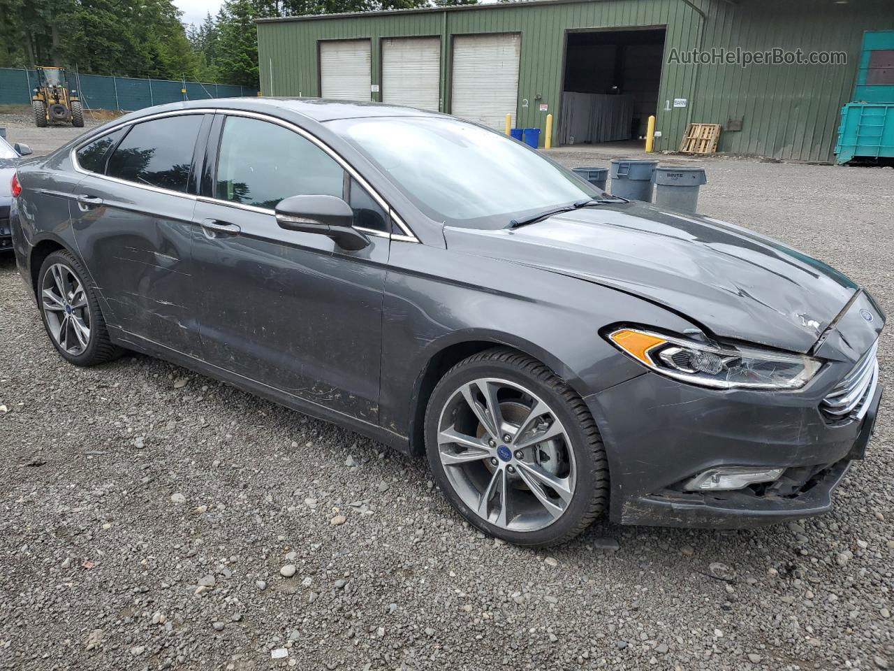 2017 Ford Fusion Titanium Серый vin: 3FA6P0D95HR110932