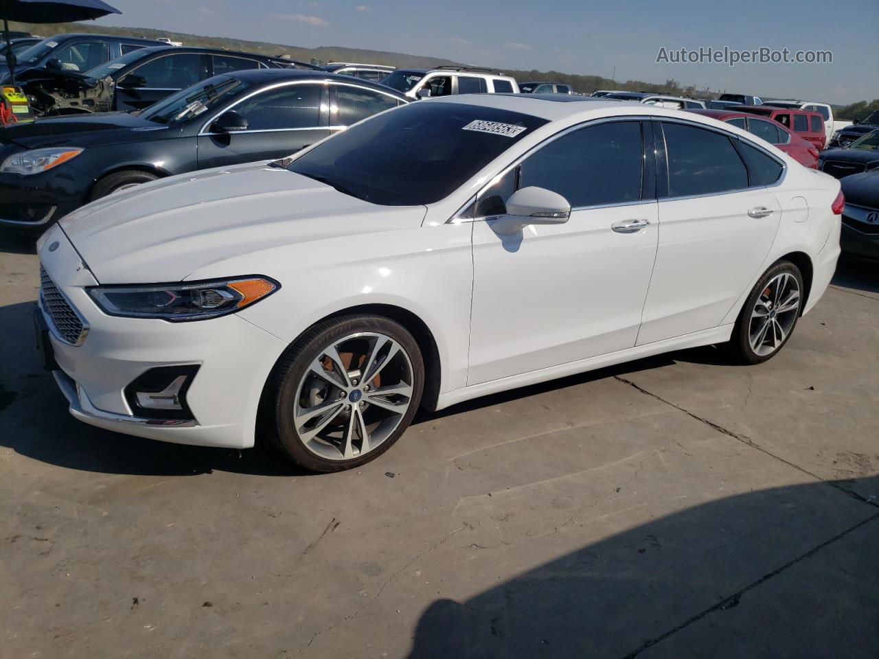 2020 Ford Fusion Titanium White vin: 3FA6P0D95LR176194