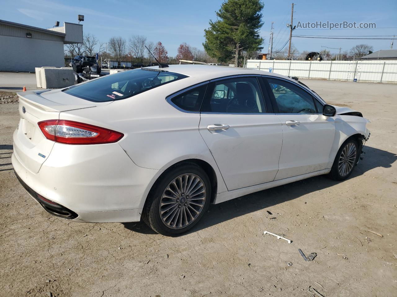 2014 Ford Fusion Titanium White vin: 3FA6P0D96ER100180