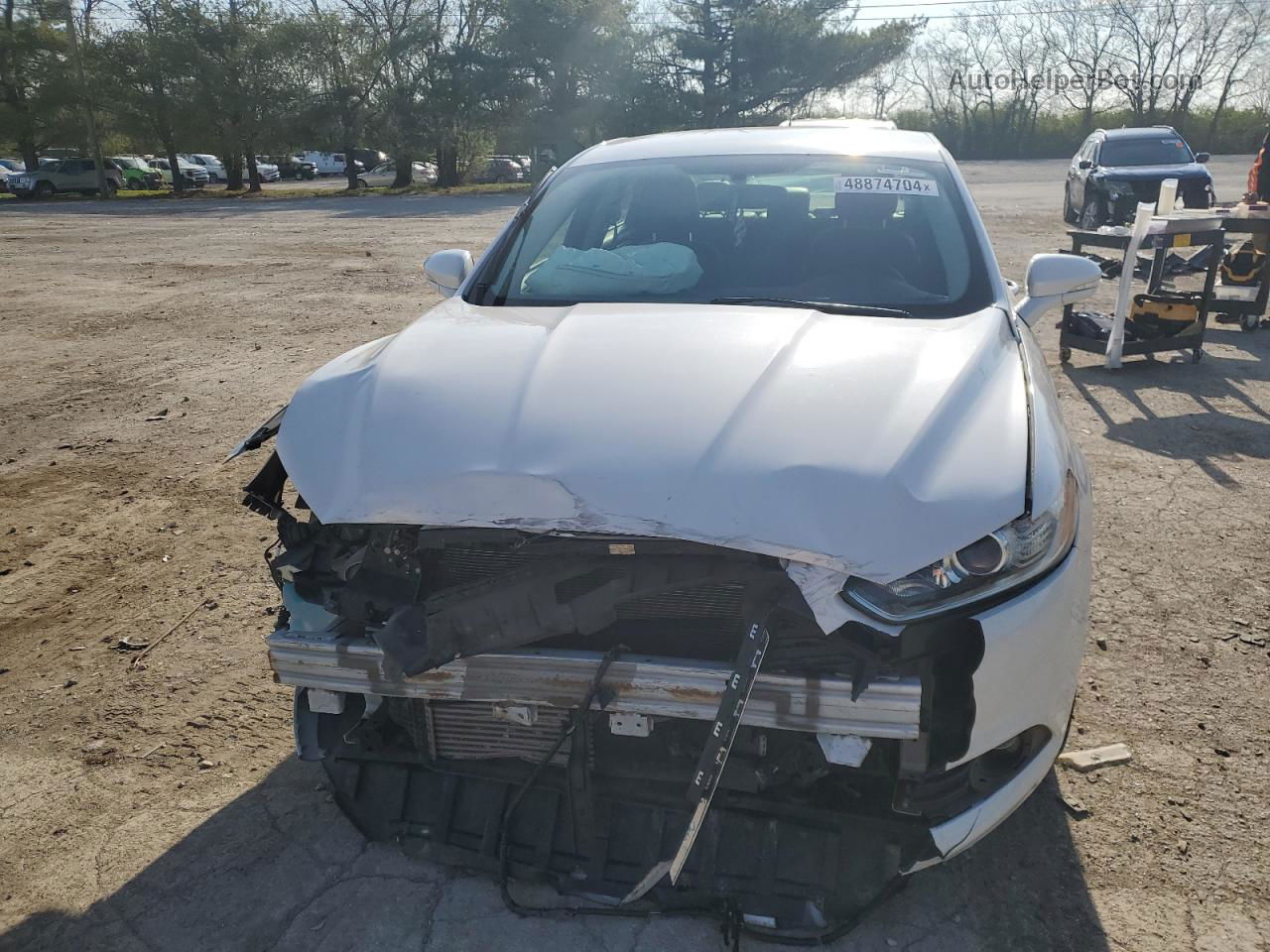 2014 Ford Fusion Titanium White vin: 3FA6P0D96ER100180