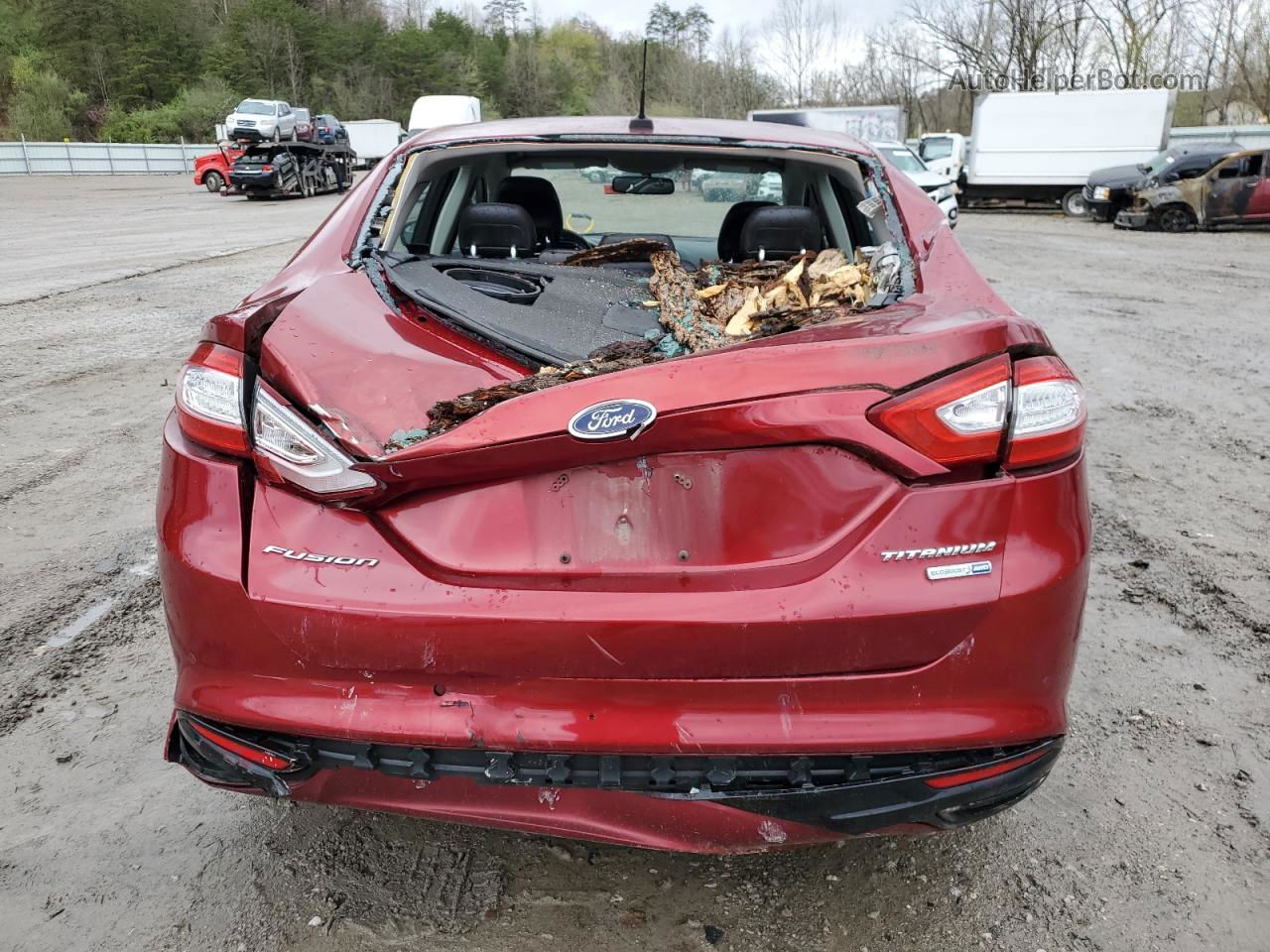 2014 Ford Fusion Titanium Maroon vin: 3FA6P0D96ER171878