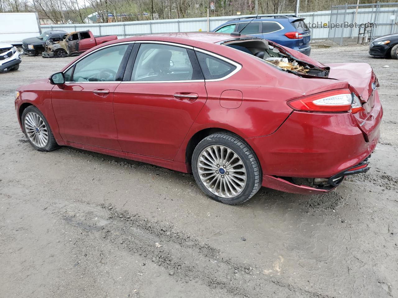 2014 Ford Fusion Titanium Maroon vin: 3FA6P0D96ER171878