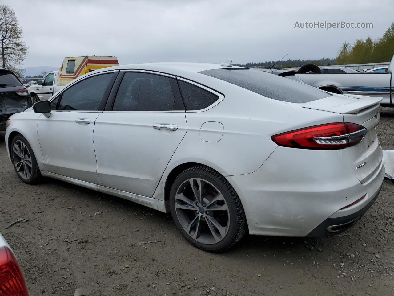 2019 Ford Fusion Titanium White vin: 3FA6P0D96KR184478