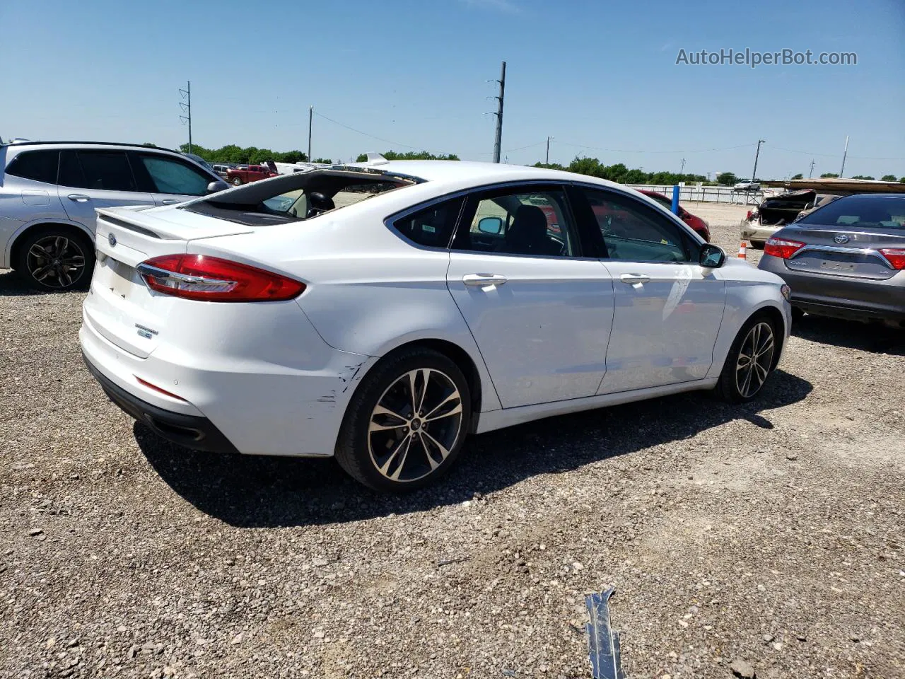 2019 Ford Fusion Titanium White vin: 3FA6P0D96KR243626