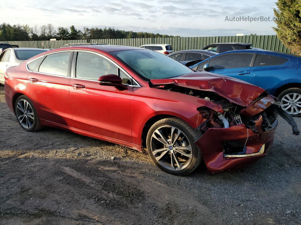 2019 Ford Fusion Titanium Красный vin: 3FA6P0D96KR247532