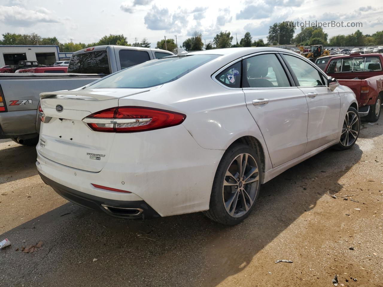 2019 Ford Fusion Titanium White vin: 3FA6P0D97KR124256