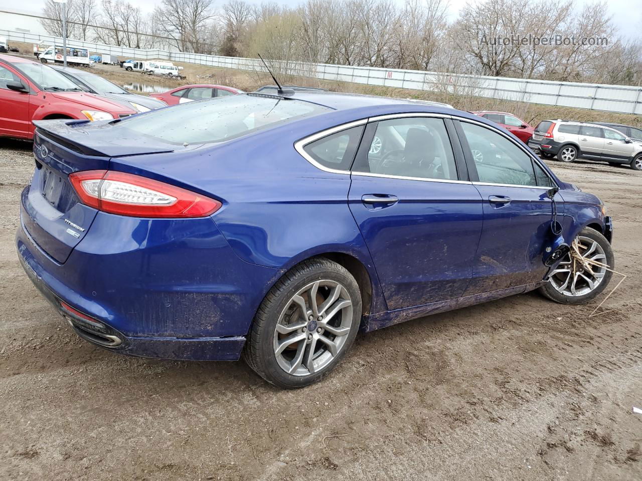 2014 Ford Fusion Titanium Blue vin: 3FA6P0D98ER109463