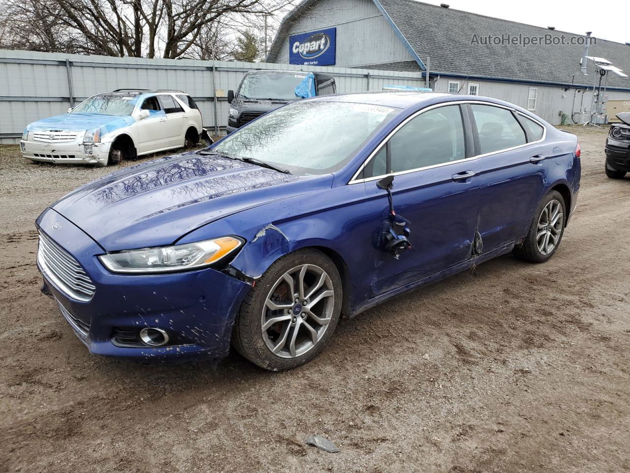 2014 Ford Fusion Titanium Blue vin: 3FA6P0D98ER109463