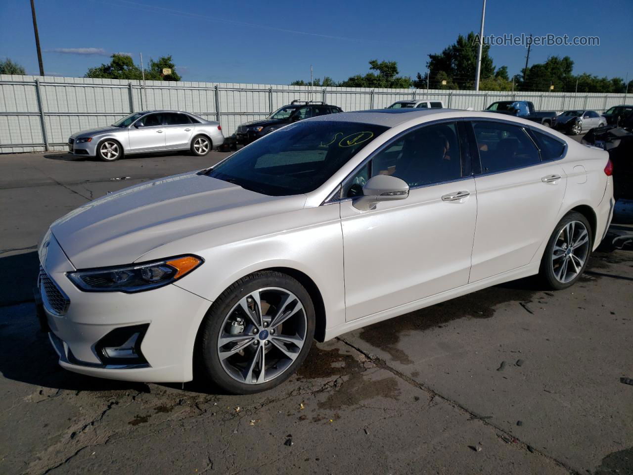 2020 Ford Fusion Titanium White vin: 3FA6P0D98LR181115