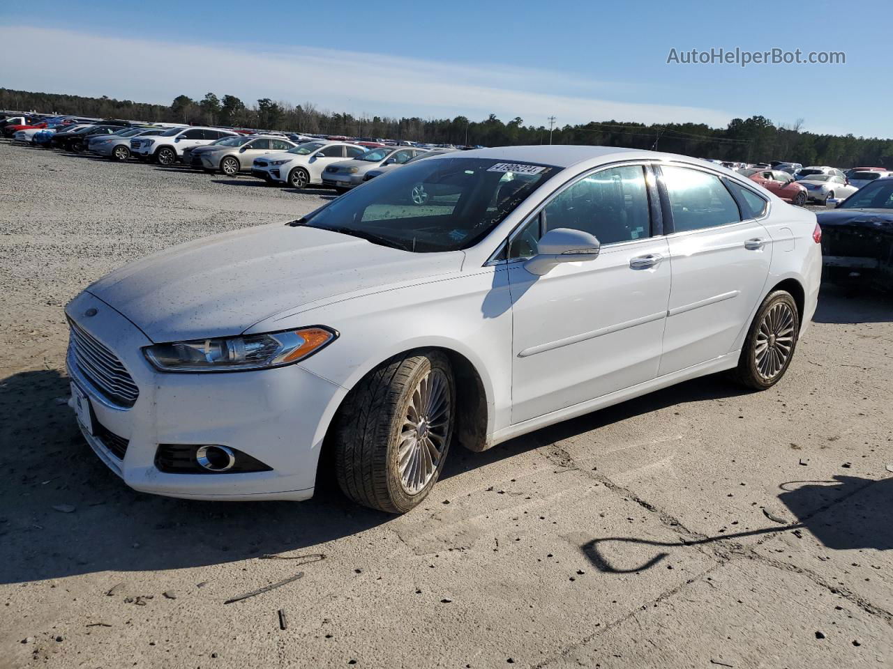 2013 Ford Fusion Titanium White vin: 3FA6P0D99DR211417