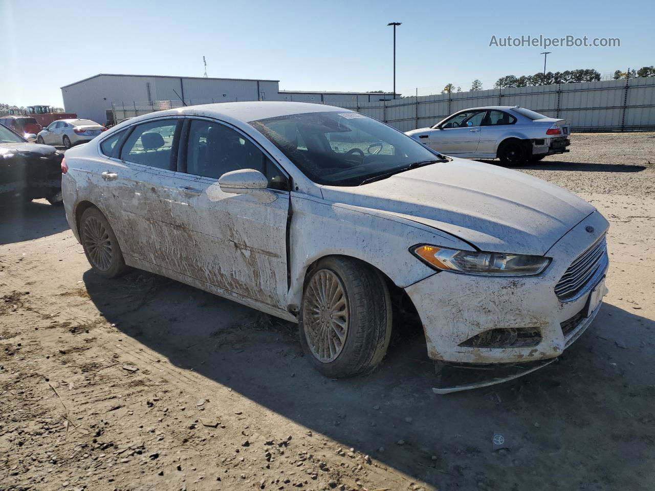 2013 Ford Fusion Titanium White vin: 3FA6P0D99DR211417