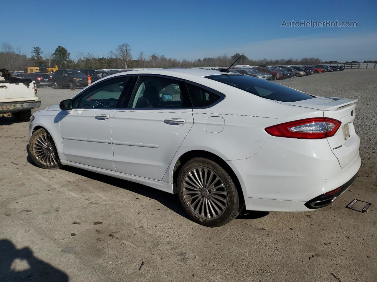 2013 Ford Fusion Titanium White vin: 3FA6P0D99DR211417