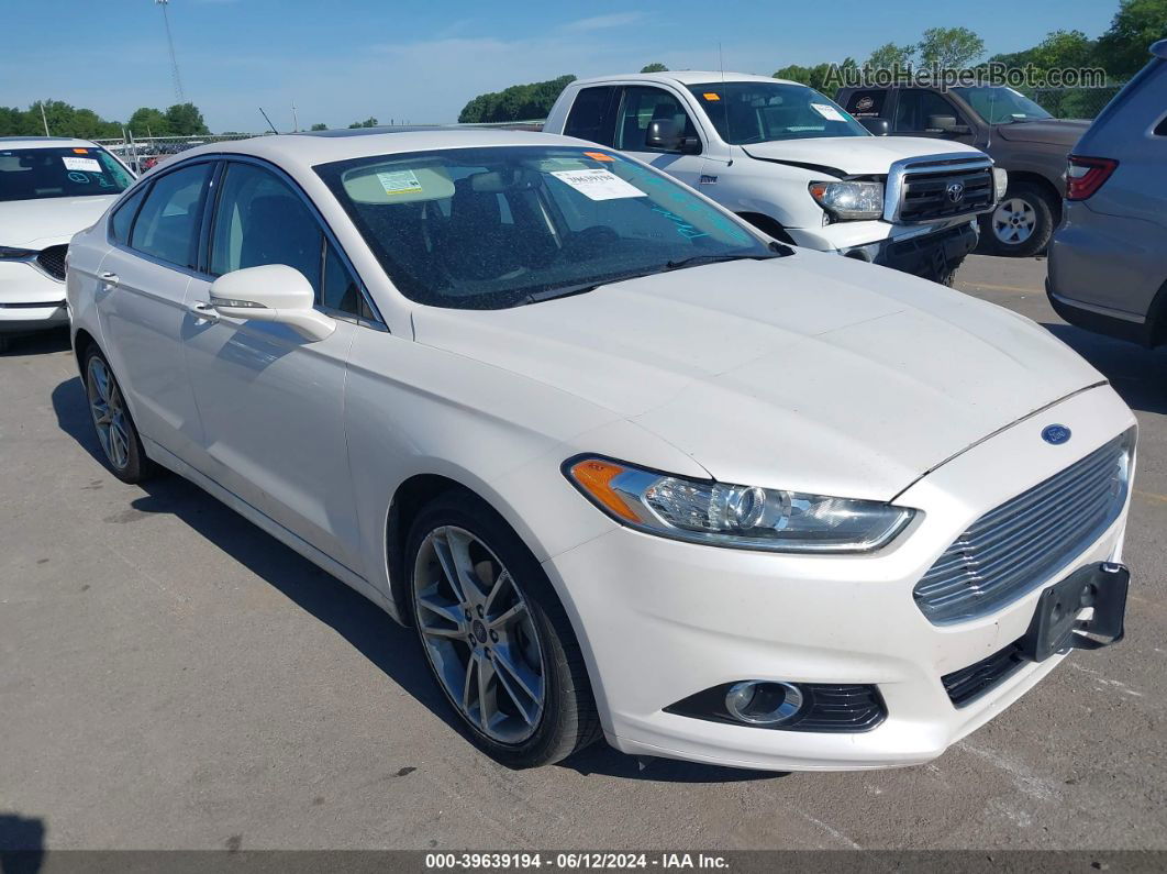 2013 Ford Fusion Titanium Белый vin: 3FA6P0D99DR291429