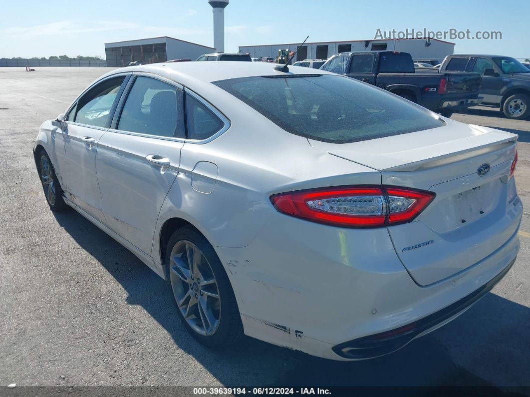 2013 Ford Fusion Titanium White vin: 3FA6P0D99DR291429