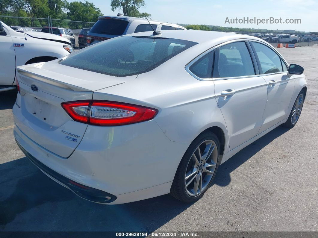 2013 Ford Fusion Titanium White vin: 3FA6P0D99DR291429