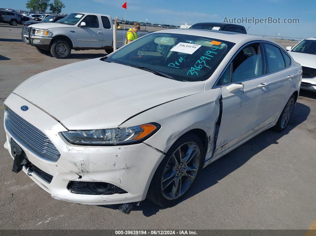 2013 Ford Fusion Titanium White vin: 3FA6P0D99DR291429