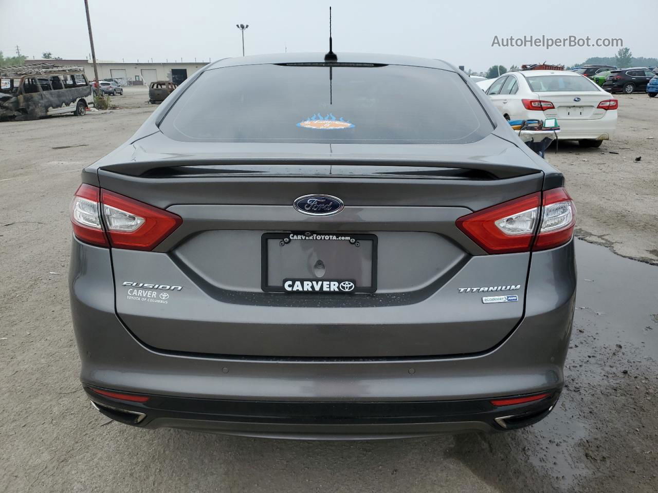 2014 Ford Fusion Titanium Серый vin: 3FA6P0D99ER389233