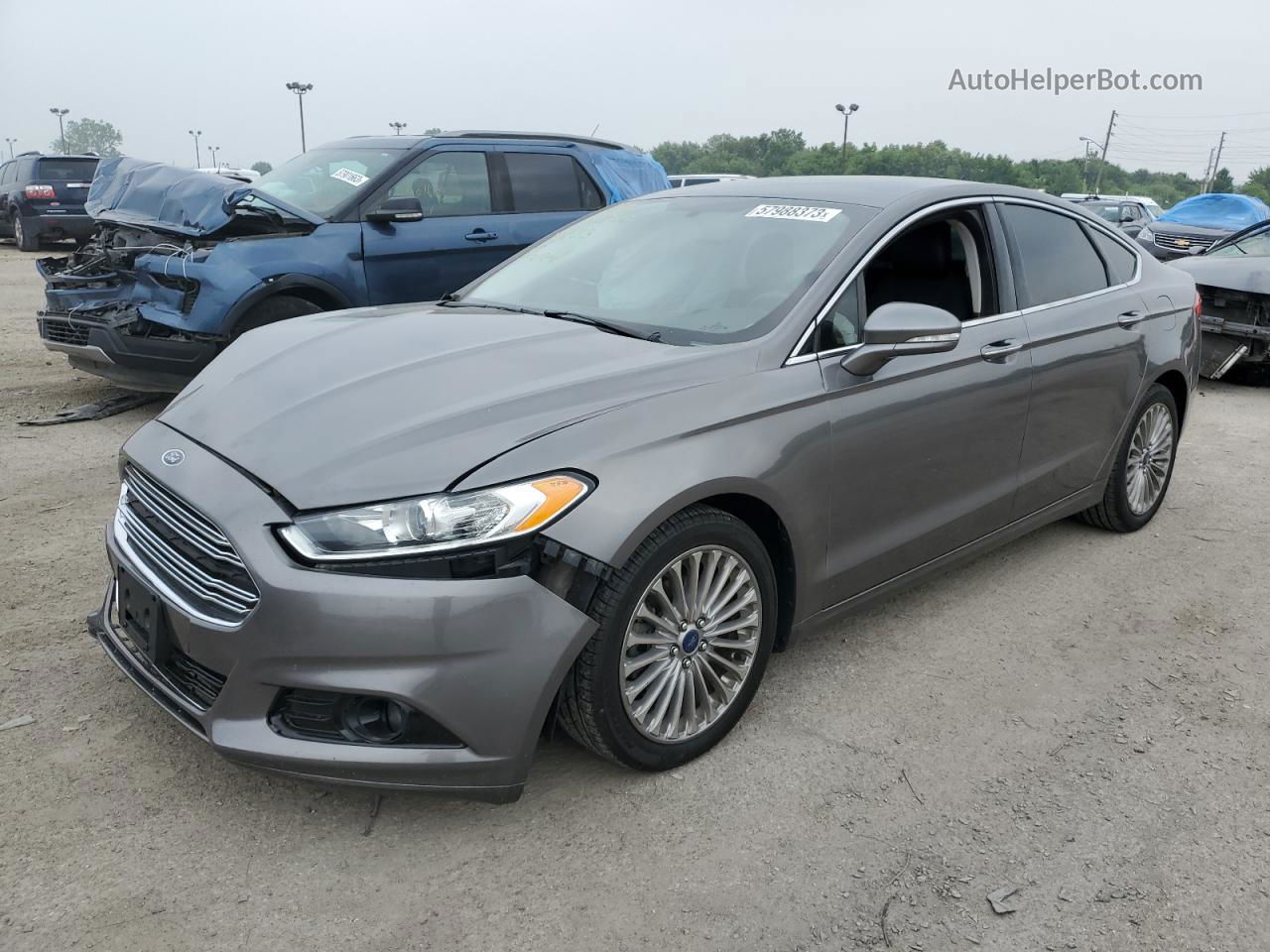 2014 Ford Fusion Titanium Gray vin: 3FA6P0D99ER389233