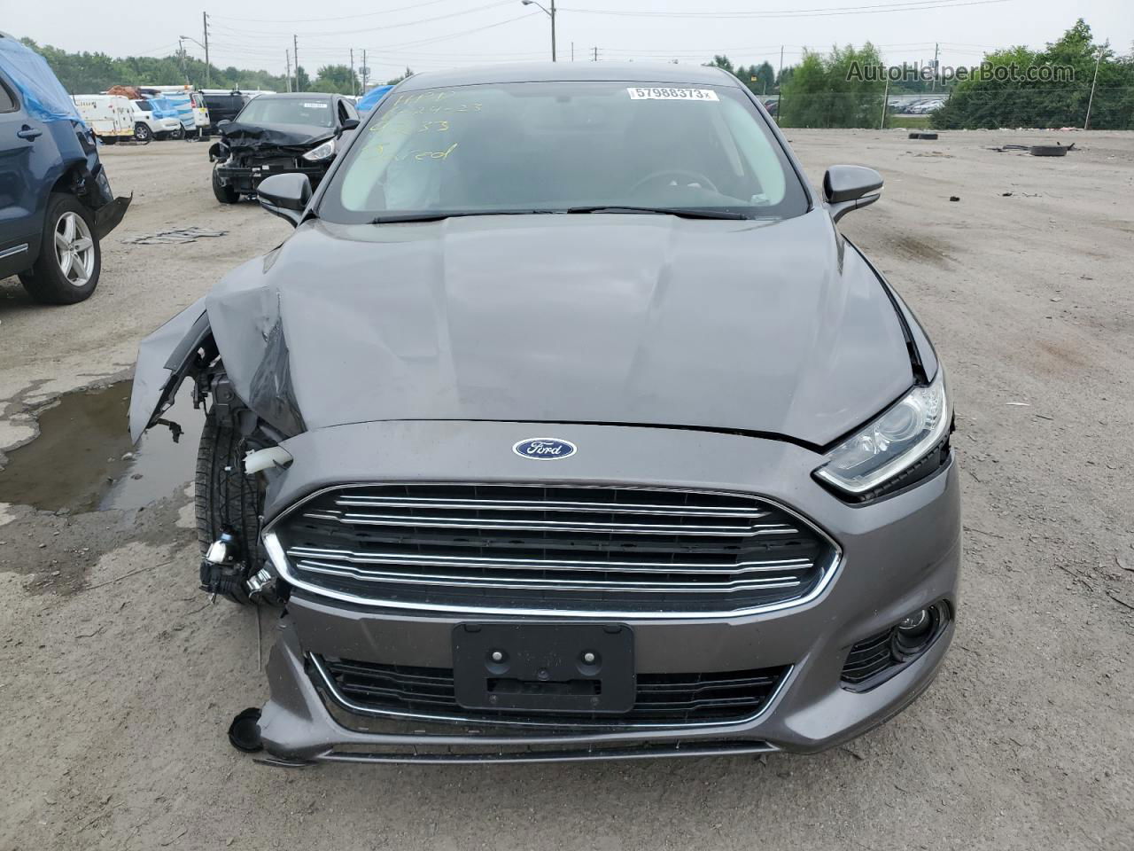 2014 Ford Fusion Titanium Серый vin: 3FA6P0D99ER389233