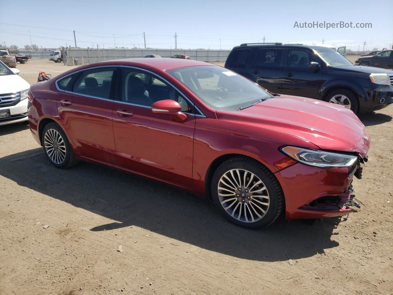 2018 Ford Fusion Titanium/platinum Red vin: 3FA6P0D99JR268809