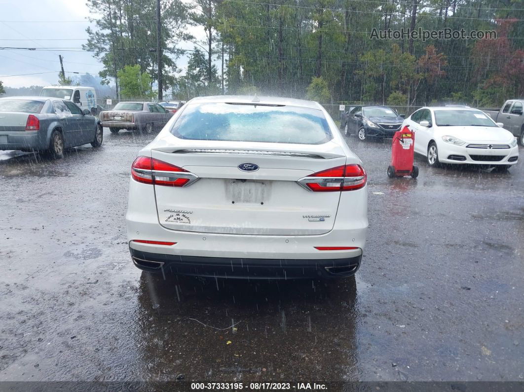 2019 Ford Fusion Titanium White vin: 3FA6P0D99KR186550