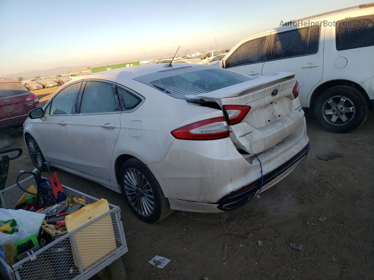 2013 Ford Fusion Titanium Белый vin: 3FA6P0D9XDR254096