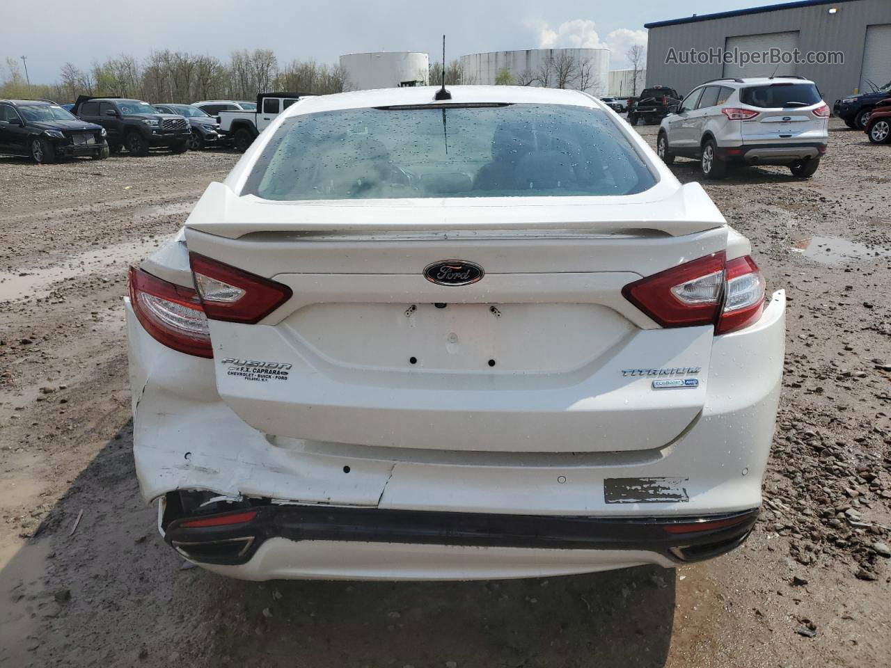 2014 Ford Fusion Titanium White vin: 3FA6P0D9XER223755